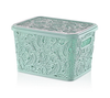 Small Large Lace Plastic Storage Box Lid Basket Container Kitchen Home Office