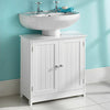 White Wood Under Sink Cabinet Bathroom Storage Unit