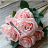 10 Heads Silk Rose Artificial Flowers Bunch Bouquet Wedding Home Party Decor UK