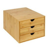 3 Drawer Bamboo Home Office Desktop Tidy A4 Sturdy Stationary Storage Organiser