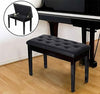 Luxury Black Faux Leather Piano Keyboard Stool Bench Seat with Storage Brand New
