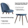 2x Blue Velvet Upholstered Dining Chair With Walnut Legs