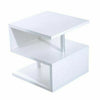 Small Square Coffee Table White Modern 2 Tier Side Table Bedside Nightstand Unit