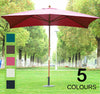 3m x 2m Wood Wooden Garden Parasol Sun Shade Patio Outdoor Umbrella Canopy New