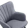 Modern Tub Chair Fabric Dining Chair Armchair Soft Padded Seat for Living Room (Gray)