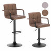 2x Bar Stools Bar Chairs Breakfast Stools for Kitchen Leather Adjustable Swivel