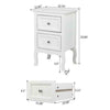 2PCS White Bedside Table Cabinet Nightstand Storage Organizer 40*30*60cm