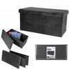 Folding Ottoman Storage Box For Bedroom, Living Room.Footstool Chest Grey Black