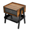 Retro Rustic Bedside Cabinet Industrial Nightstand Side Table Storage 1 Drawer