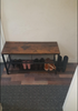 Industrial Shoe Bench Vintage Hallway Unit Rustic Metal Storage Tier Shelf Rack