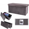 Folding Ottoman Storage Box For Bedroom, Living Room.Footstool Chest Grey Black