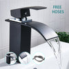 Modern Bathroom Basin Sink Tap Monobloc Mixer Taps Faucet Waterfall Brass Black