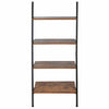 4 Shelves Wood Metal Ladder Shelf Bookshelf Display Shelving Leaning Wall Stand