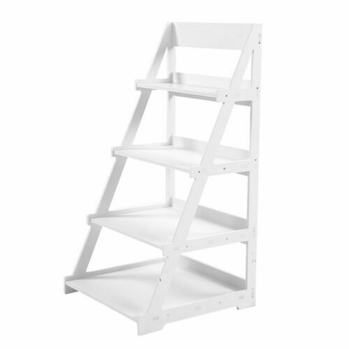 4 Tier Ladder Shelf Book Plant Shelving Unit Display Stand Home Storage Rack
