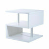 Small Square Coffee Table White Modern 2 Tier Side Table Bedside Nightstand Unit