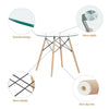 Dining Table Round Clear Glass Table Modern Style Table for Kitchen Dining Room