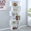 S Shape 6 Tier Bookcase Bookshelf Floor-standing Storage Home Display Shelf Unit