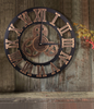 60CM LARGE ROMAN NUMERALS SKELETON WALL CLOCK BIG GIANT OPEN FACE ROUND DECOR YY