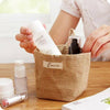 Retro Jute Cotton Lining Sundries Basket Mini Desktop Storage Bags Hanging Bag