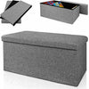 Folding Stool Seat Storage Space Box Chair Cube Footstool Pouf Bench 76x38x38cm
