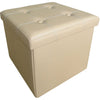 FAUX LEATHER FOLDING OTTOMAN STORAGE STOOL BOX POUFFE FOOT REST SEAT CUSHION LID