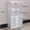 White Wood Bathroom Storage Cabinet Cupboard Bedroom Storage Unit Free Standing