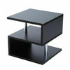 Small Square Coffee Table Black Modern 2 Tier Side Table Bedside Nightstand Unit