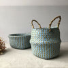 New Seagrass Belly Basket Laundry Bag Plant Pot Baskets Garden Storage Decor UK