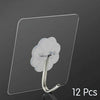 12x Strong Sticky Wall Hooks Anti-skid Hooks Traceless Transparent Living Room