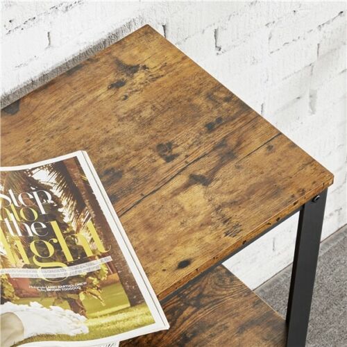 3 Tiers Console Table Industrial Hallway Table W/ Shelf Side Table Rustic Brown