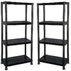 4 Tier Plastic Shelf Home Storage Shelf Unit Black