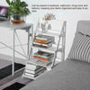 White Ladder Book Shelf 4 Tier Storage Unit Display Stand Garden Plant Holder UK