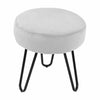 Velvet Storage Footstool Ottoman Footrest Makeup Dressing Table Stool Pink/Gray