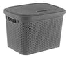 Small Large Rattan Plastic Storage Box Lid Basket Container Kitchen Home Office