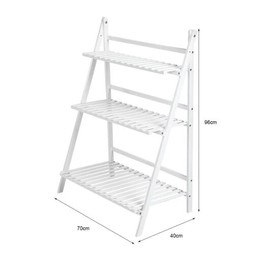 Garden Wooden 3 Tier Flower Plant Pot Display Stand Patio Shelf Storage Rack