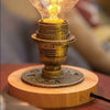 Industrial Retro Table Lamp Wooden Base Water Pipe Decor Lamp Desk Lamp UK Plug (Without bulb UK Plug)
