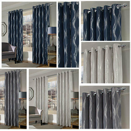 Chicago Metallic Thermal Lined Ring Top Curtains - NOW £10, £15 & £20 CLEARANCE