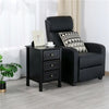 Black Bedside Cabinet Table 3 Drawers Storage Unit Livingroom Nightstand Table