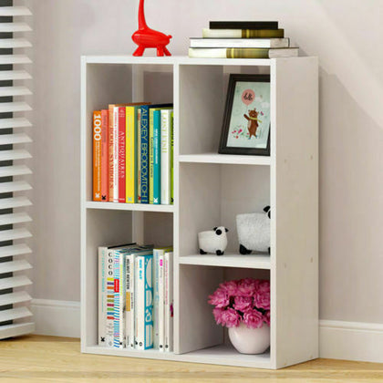 Shelving Home Office Book Shelf 5 Cube Storage Bookcase Display Wood Furniture
