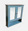 Grey Double Door Mirror With Shelf Bathroom Cabinet