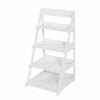 White Ladder Book Shelf 4 Tier Storage Unit Display Stand Garden Plant Holder UK