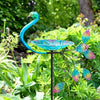 Large Peacock Bird Bath Table Feeder Solar Light Garden Ornament Outdoor Decor