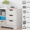 White Bedside Table Cabinet Storage Side Bedroom Furniture Chest of 3 Drawers