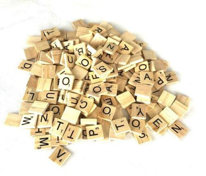 200 Wooden Scrabble Tiles Black Letters Numbers For Crafts Wood Alphabets