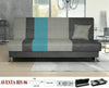 New Sonia Click Clack Sofa bed 2 Tone Grey or Beige , Fabric 3 seater DOUBLE BED