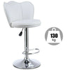 2 x Faux Leather Breakfast Bar Stools Gas Lift Home Kitchen Swivel Chairs White