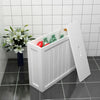 White Shaker Slimline MDF Multi-purpose Bathroom Storage Unit, 49.5 x 16 x 40cm