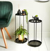 Table 2 Tables Set Black Metal Tall Coffee Side End Urban Paradise Stylish Home.