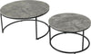 Round Coffee Table Set Concrete Effect and Black