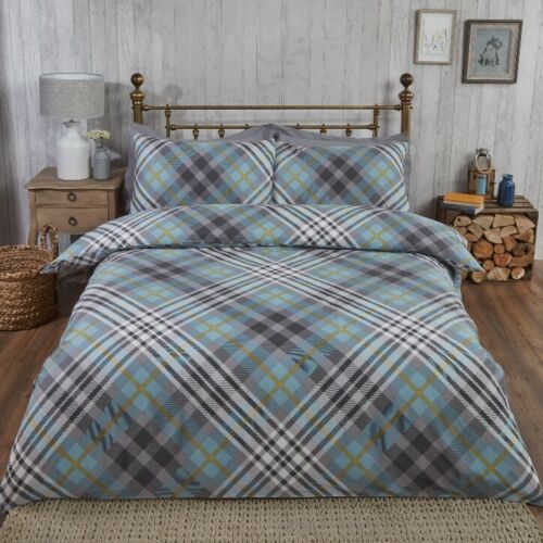 THERMAL 100% BRUSHED COTTON FLANNELETTE QUILT DUVET COVER BED SET COSY WARM SOFT